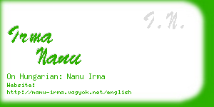 irma nanu business card